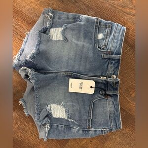 Forever 21 Blue Distressed Jean Shorts